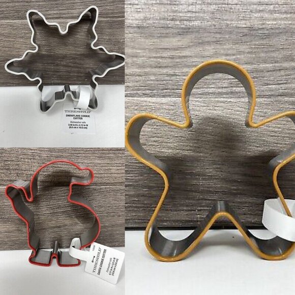 Threshold Santa, Gingerbread man, snowflake Cookie Cutter Metal Baking Christmas - Picture 1 of 10